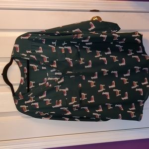 Torrid Harper style blouse with Llamas